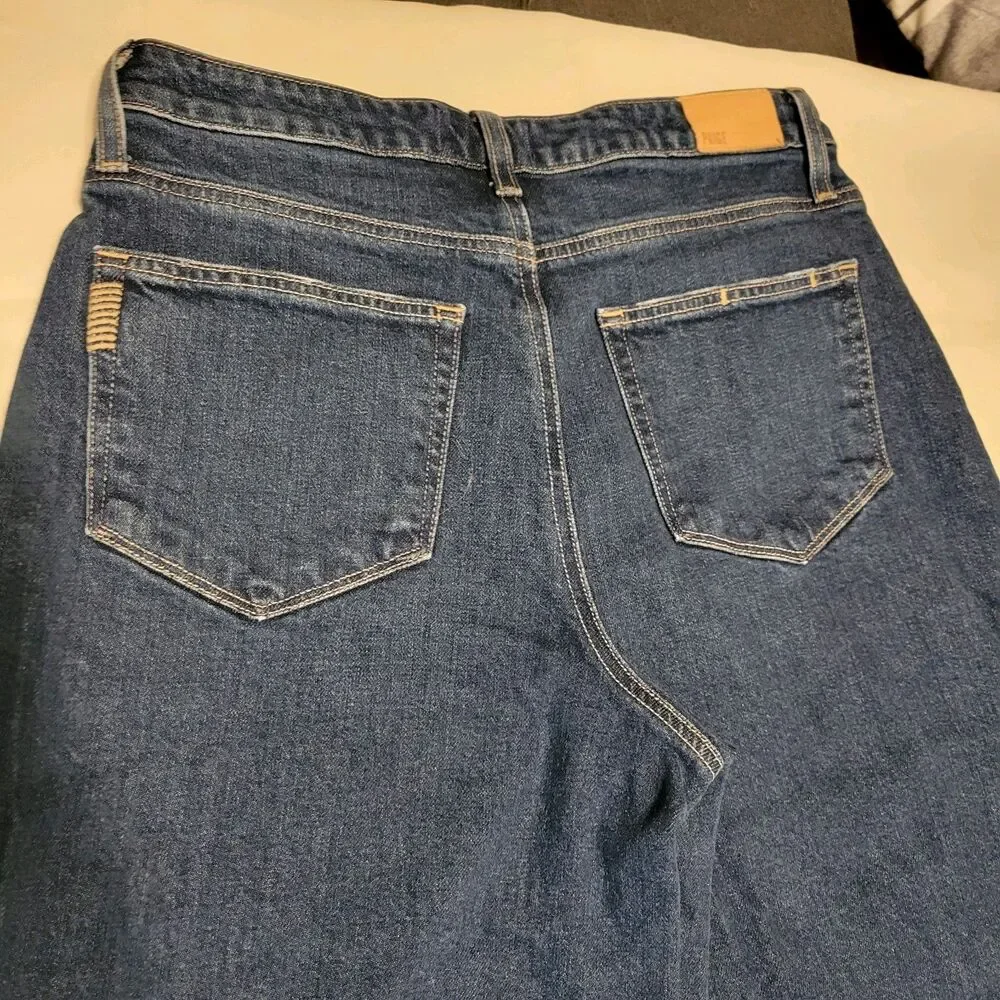 Paige Harper Women's Wide Leg Blue Denim Jeans Low Rise Size 29